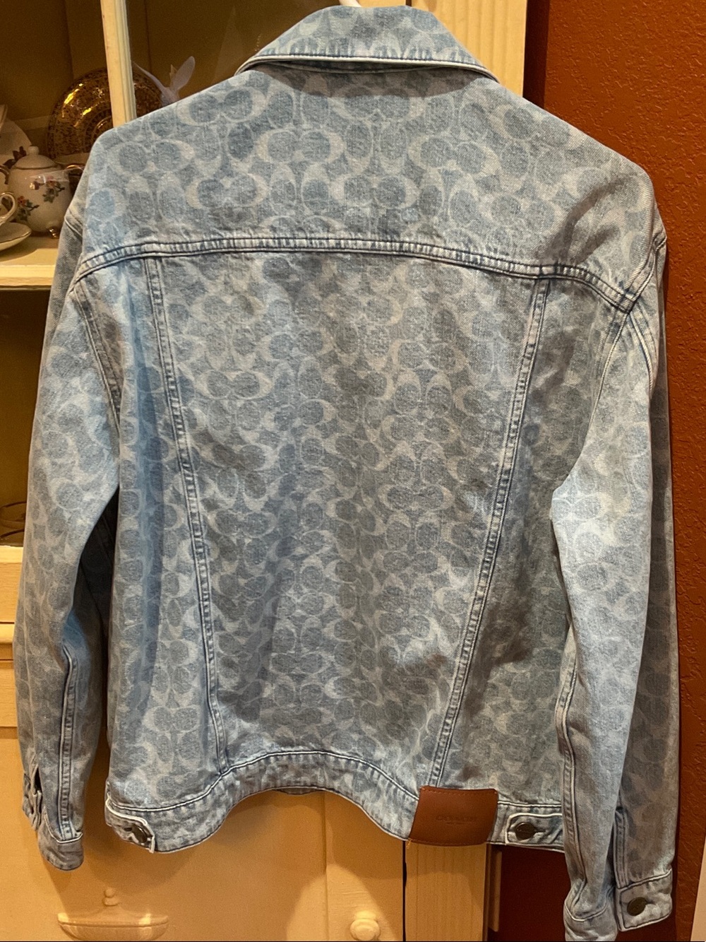 Coach Light Blue Monogram Denim Jacket Women’s XL Excellent Condition - Picture 3 of 9